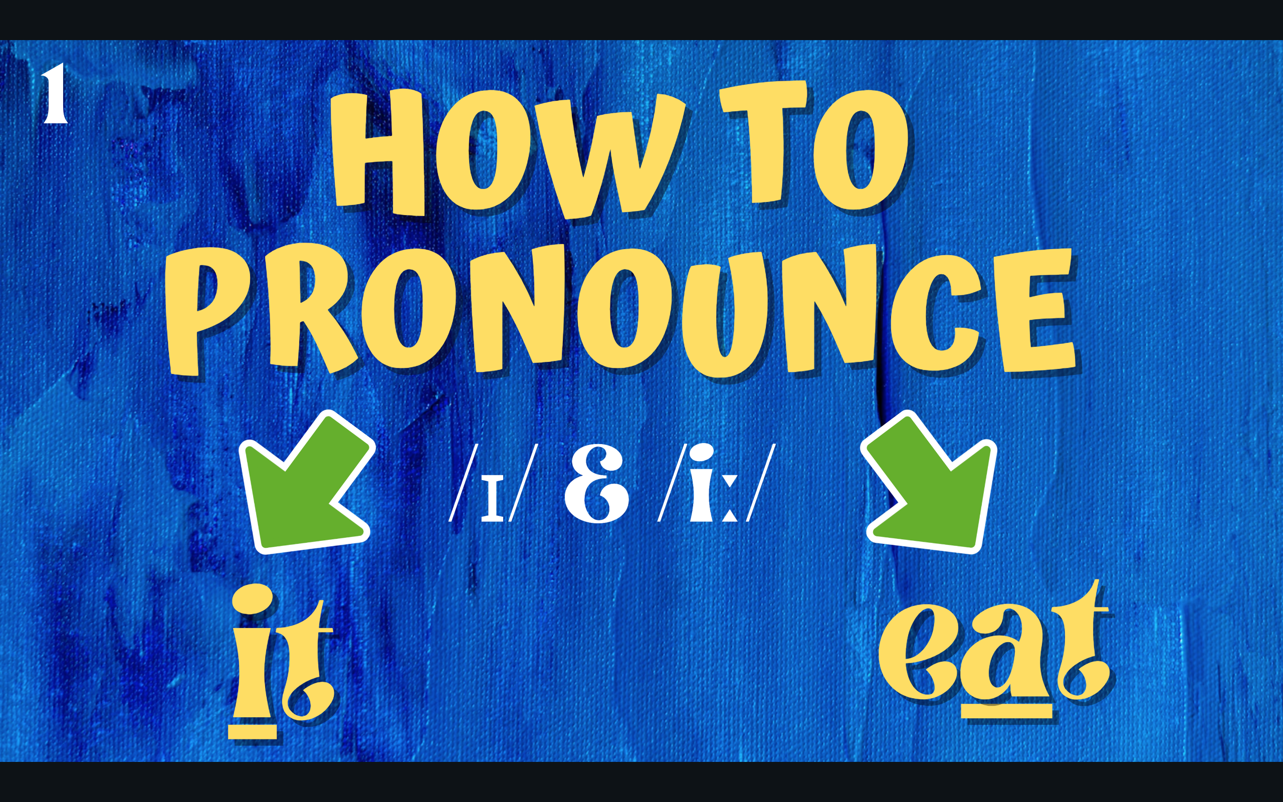1) /I/ & /iː/ – it & eat