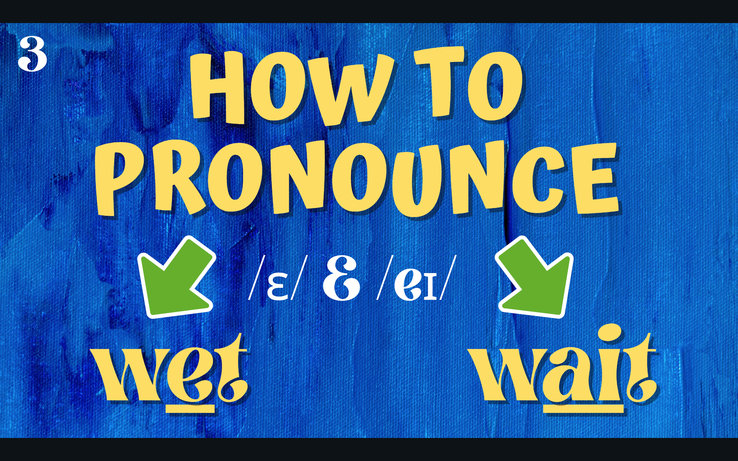 3) /ɛ/ & /eɪ/- Wet & Wait